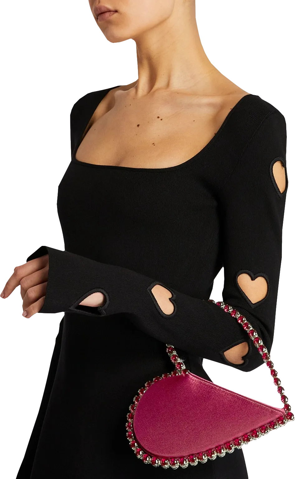 L'alingi Red Satin Love Top-handle Bag