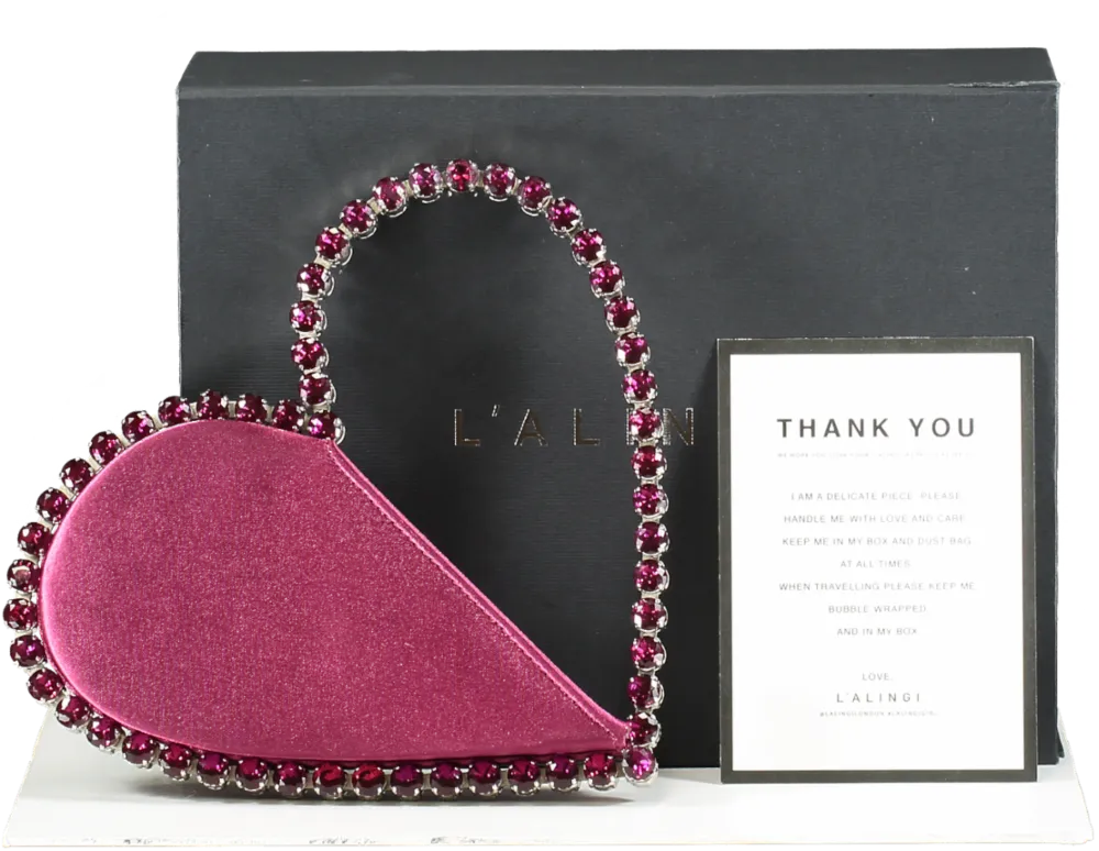L'alingi Red Satin Love Top-handle Bag