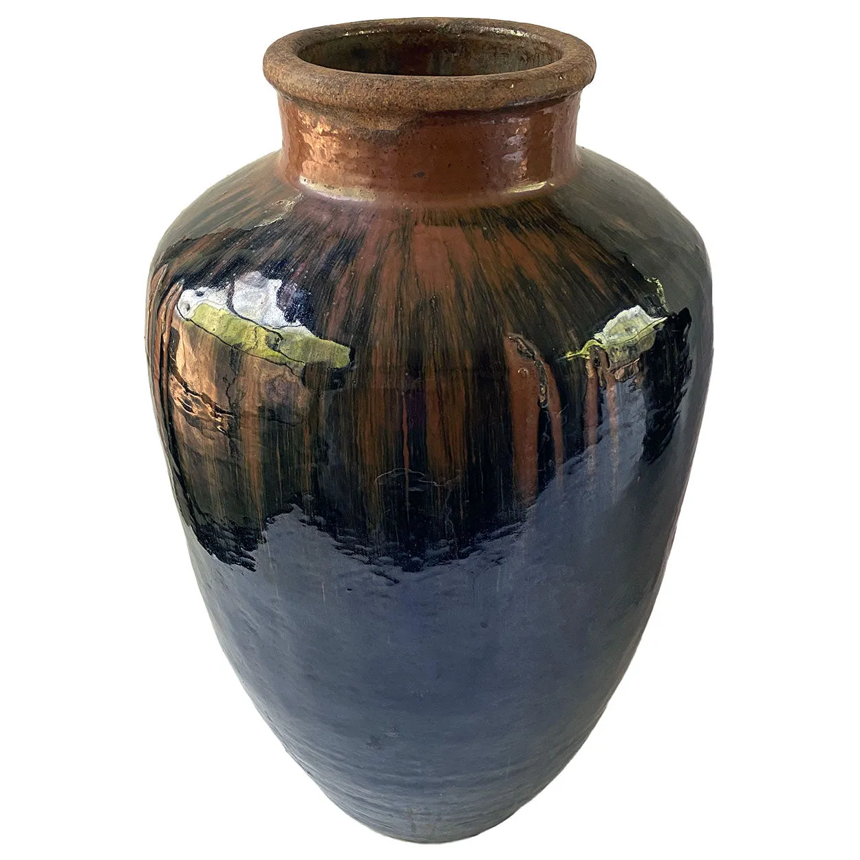 Large Chinese Stoneware Pottery Hare’s Fur Glaze Jar
