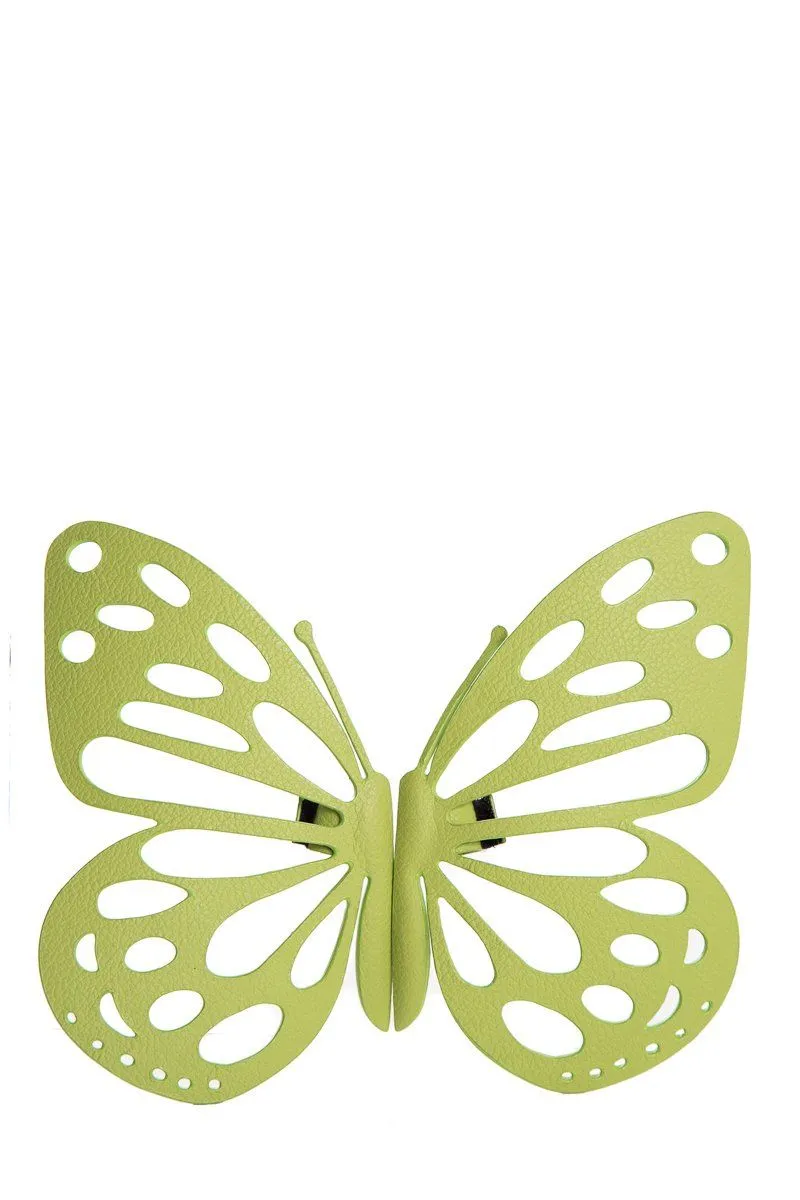 Le Marais 101 Green Butterfly Leather Handbag Embellishment
