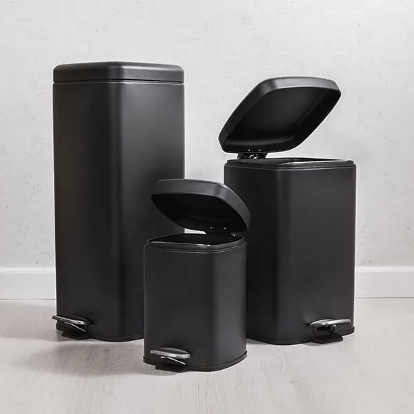 Legend Square Soft Close 20lt Bin Black