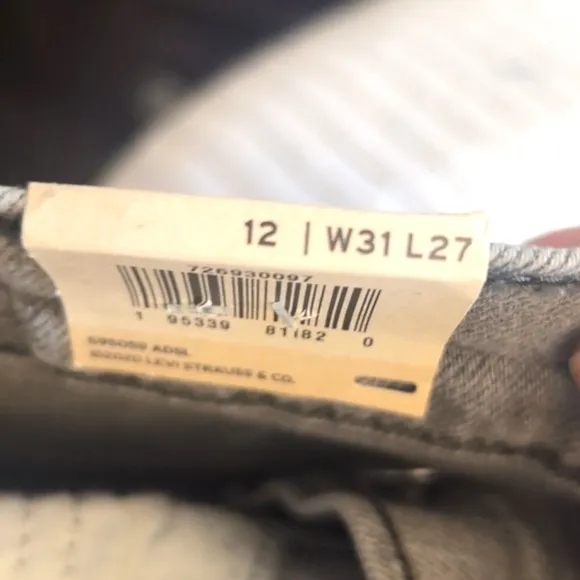 Levi's Women's Premium Ribcage Straight Ankle Gray Jeans Size 12 NWTG