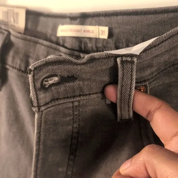 Levi's Women's Premium Ribcage Straight Ankle Gray Jeans Size 12 NWTG