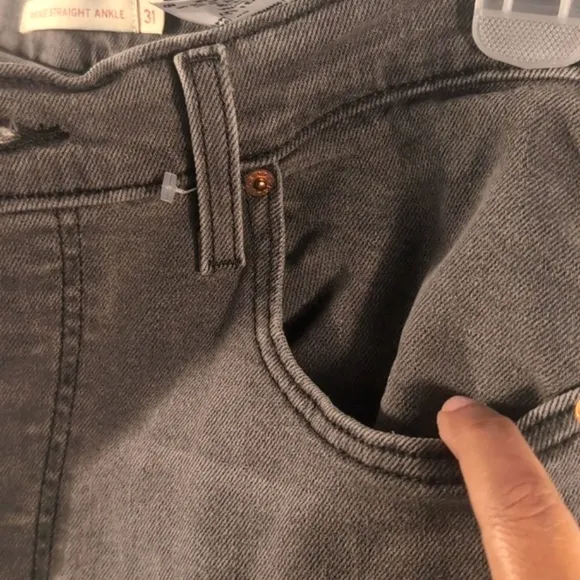 Levi's Women's Premium Ribcage Straight Ankle Gray Jeans Size 12 NWTG