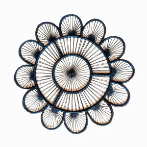 Lila Placemat - Iraca Palm - Straw Raffia Tablewear - Navy