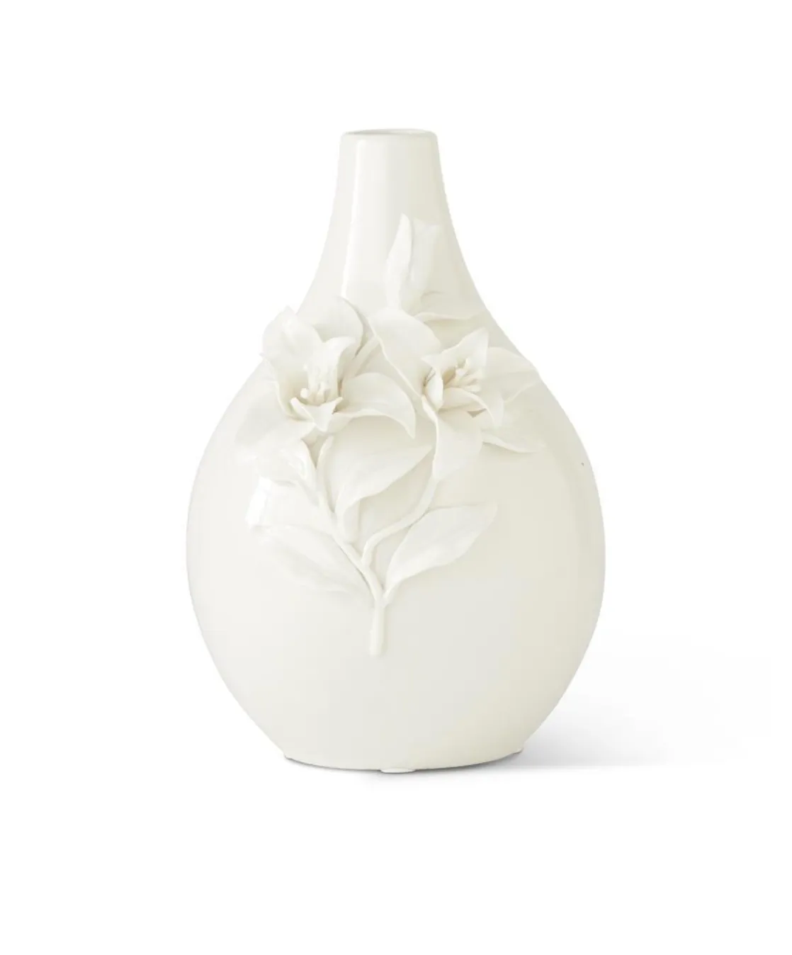 Lily Flower White Ceramic Vase