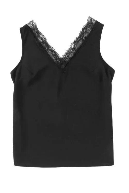 Loretta Lace Detail V-Neck Tank