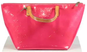 Louis Vuitton Bellvue Handbag In Red Patent Embossed monogram leather