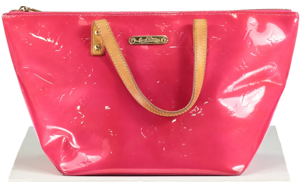 Louis Vuitton Bellvue Handbag In Red Patent Embossed monogram leather
