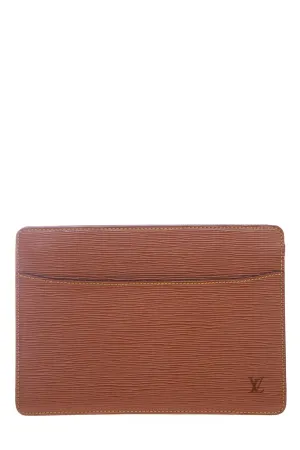 Louis Vuitton Brown Gold Dragonne Clipano Epi Clutch
