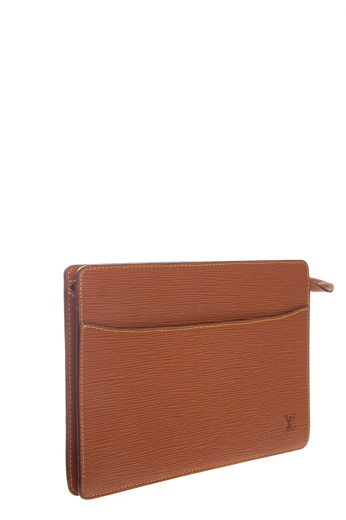 Louis Vuitton Brown Gold Dragonne Clipano Epi Clutch
