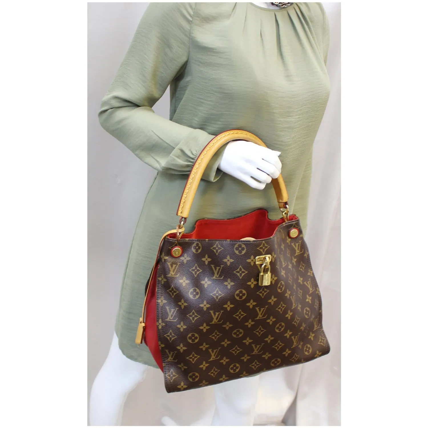 LOUIS VUITTON Gaia Monogram Canvas Shoulder Bag Brown