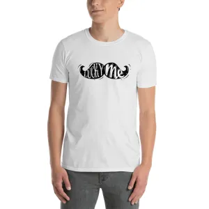 Lucky Me T Shirt Irish Mustache St. Patrick's Day Graphic Tee in White Color for Men