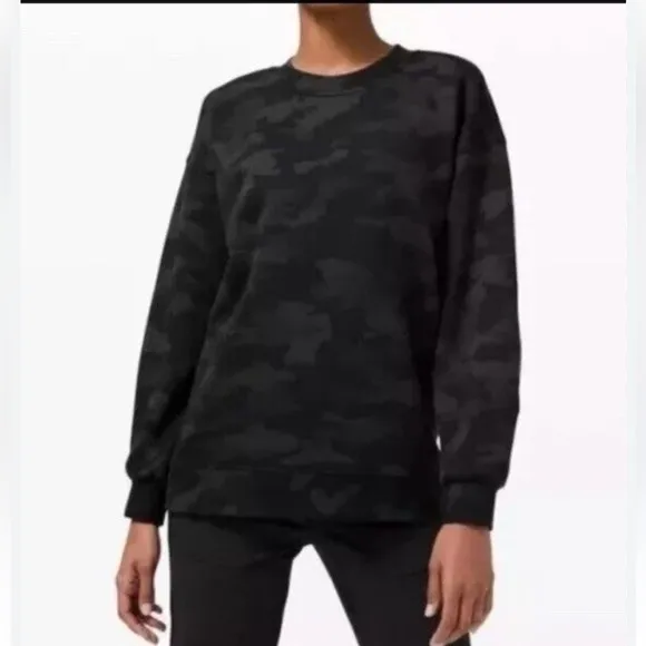 Lululemon perfectly oversized crewneck Black Camo Sweatshirt