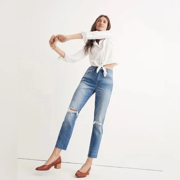 Madewell | The High-Rise Slim Crop Boy Jean Raw Hem 37 NWT