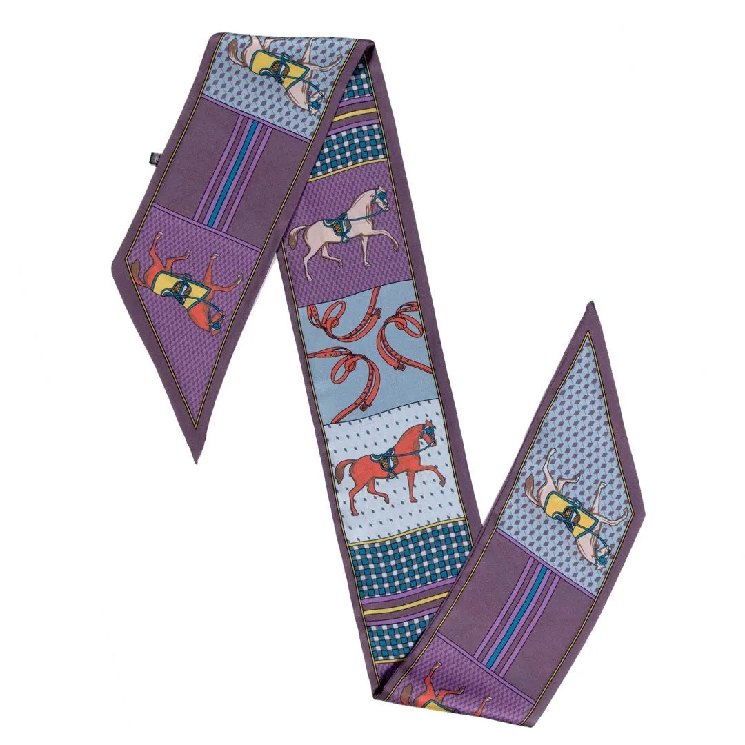 Madrigal - EQ and GEO Multi-Color Palette Motif Purple Scarf