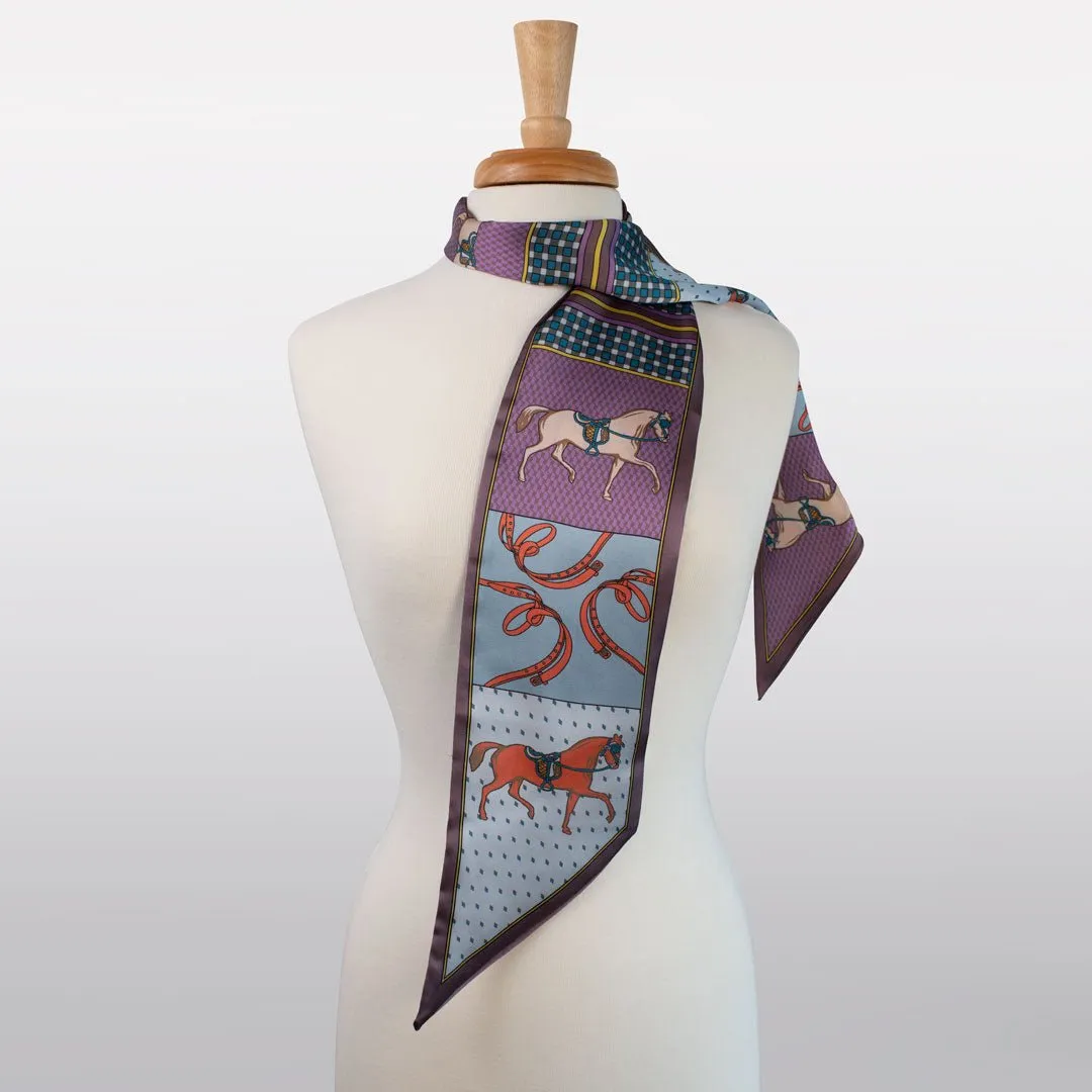 Madrigal - EQ and GEO Multi-Color Palette Motif Purple Scarf