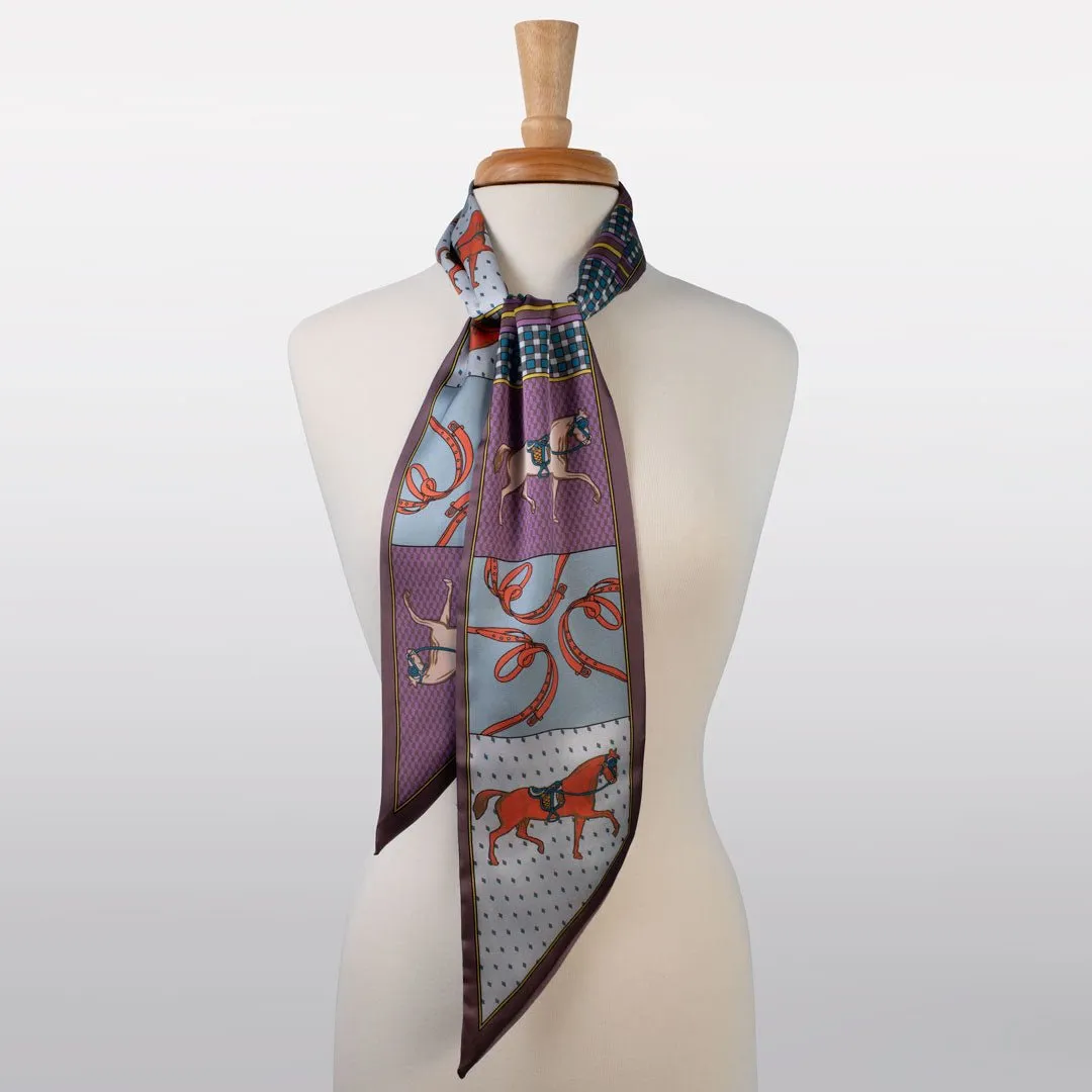 Madrigal - EQ and GEO Multi-Color Palette Motif Purple Scarf