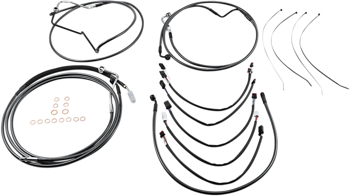 Magnum 487412 Black Pearl Handlebar Installation Kit for 15-17in. Ape