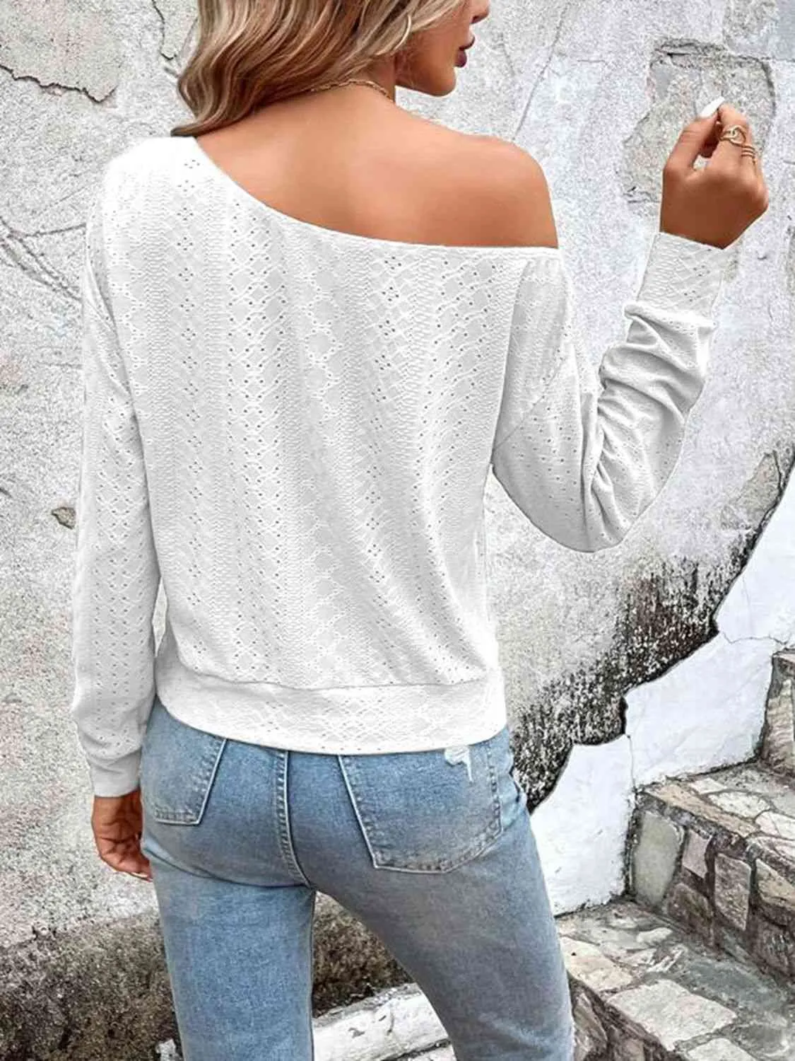 Mal Eyelet Dropped Shoulder Blouse