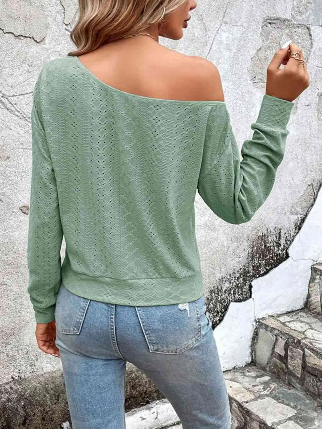 Mal Eyelet Dropped Shoulder Blouse