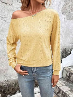 Mal Eyelet Dropped Shoulder Blouse