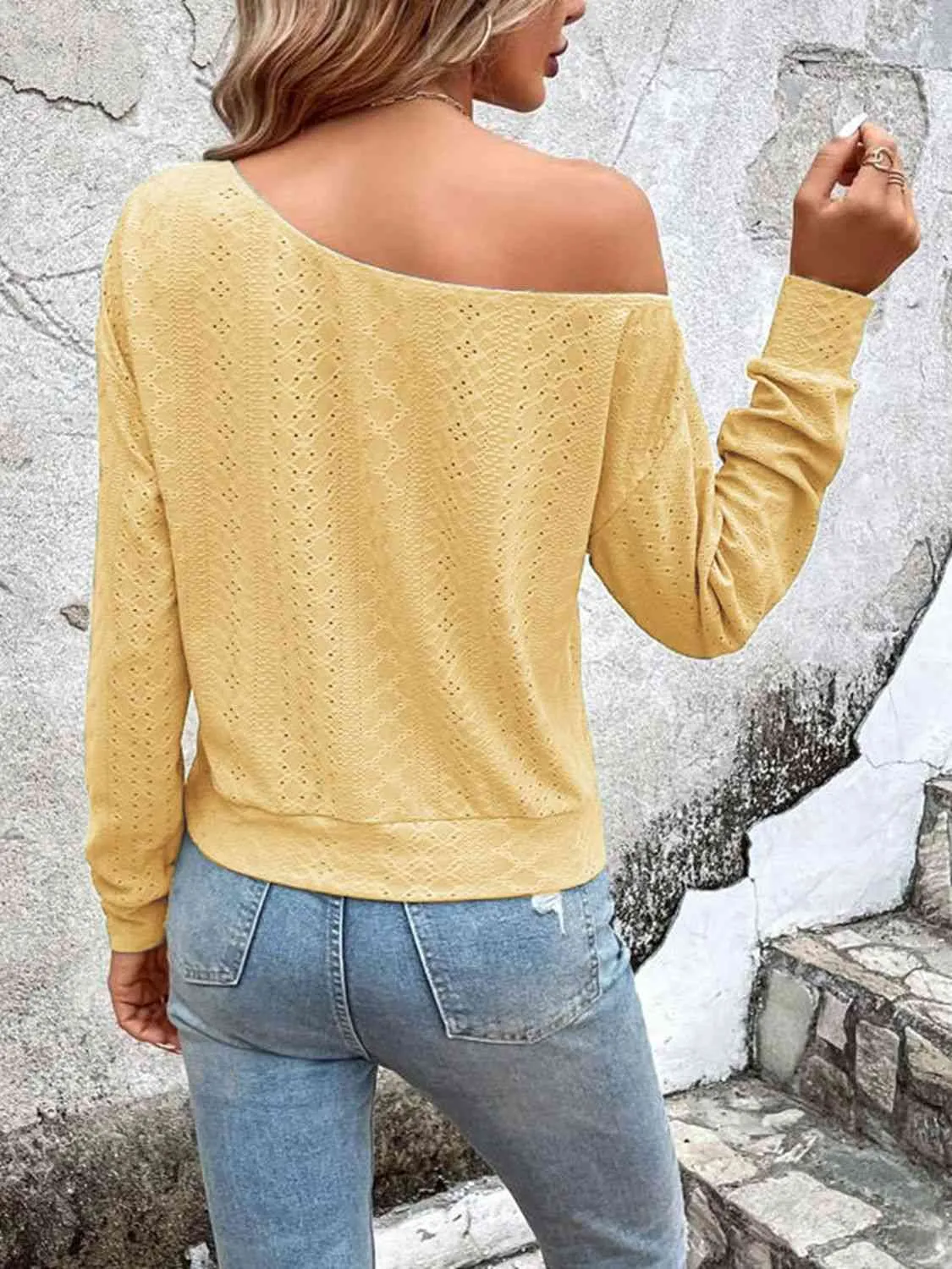 Mal Eyelet Dropped Shoulder Blouse
