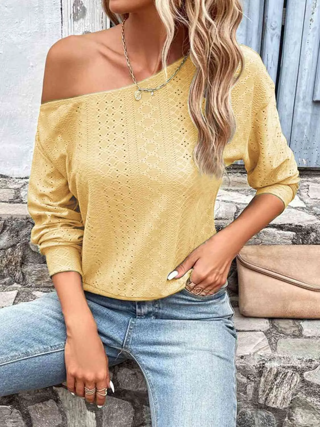Mal Eyelet Dropped Shoulder Blouse