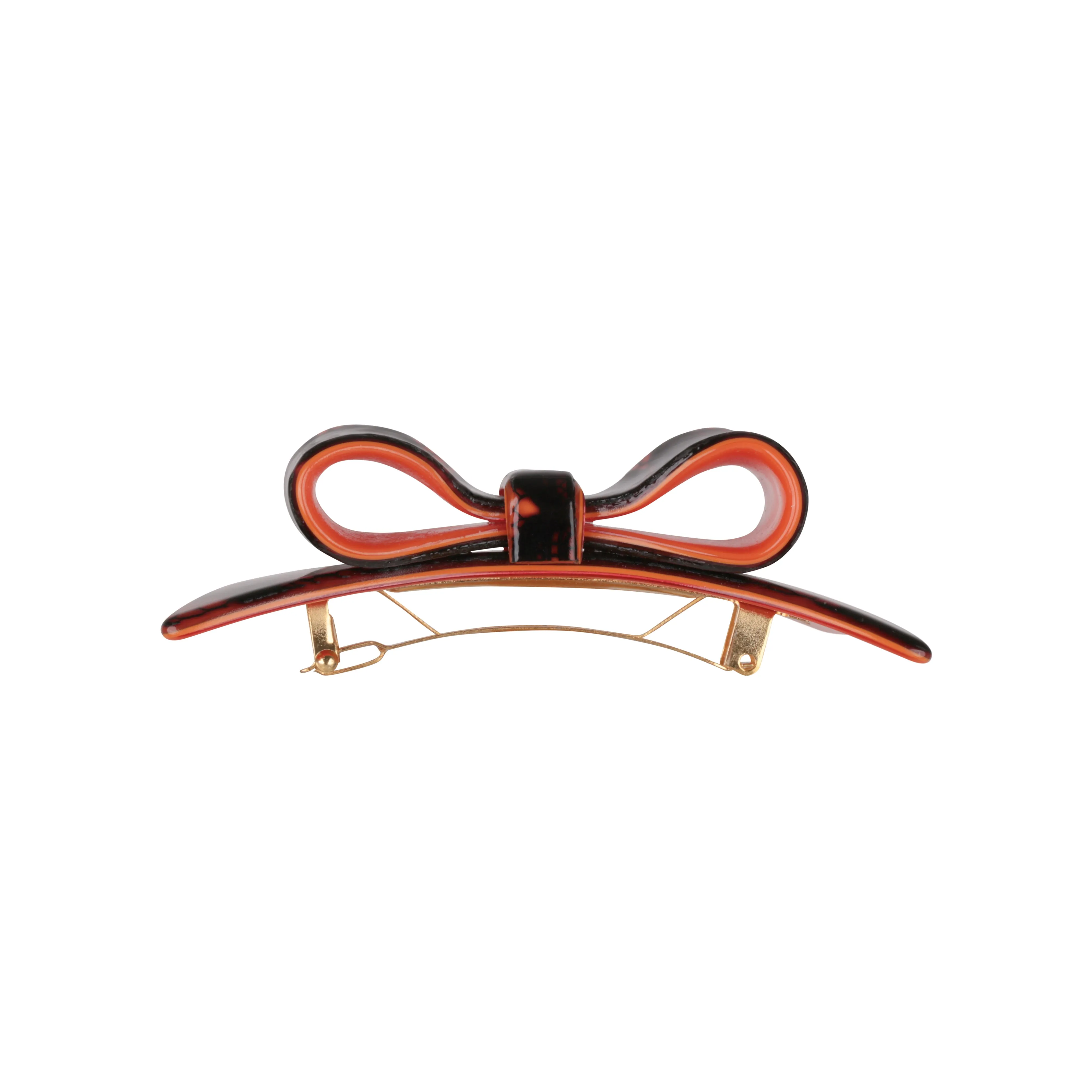 Marielle Small Dentelle Orange Bow Hair Clip