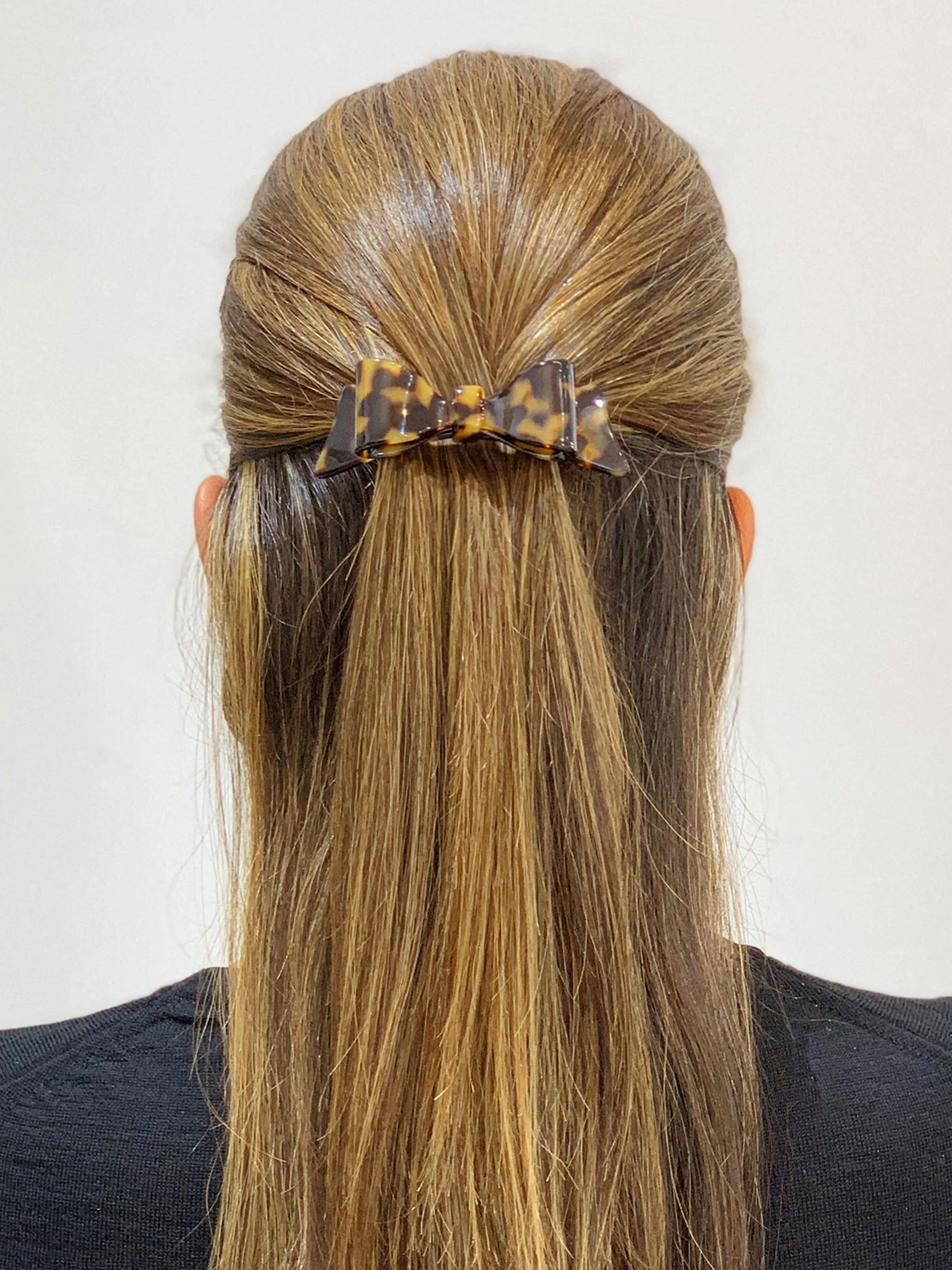 Marielle Small Dentelle Orange Bow Hair Clip