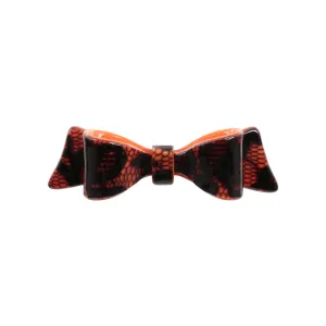 Marielle Small Dentelle Orange Bow Hair Clip