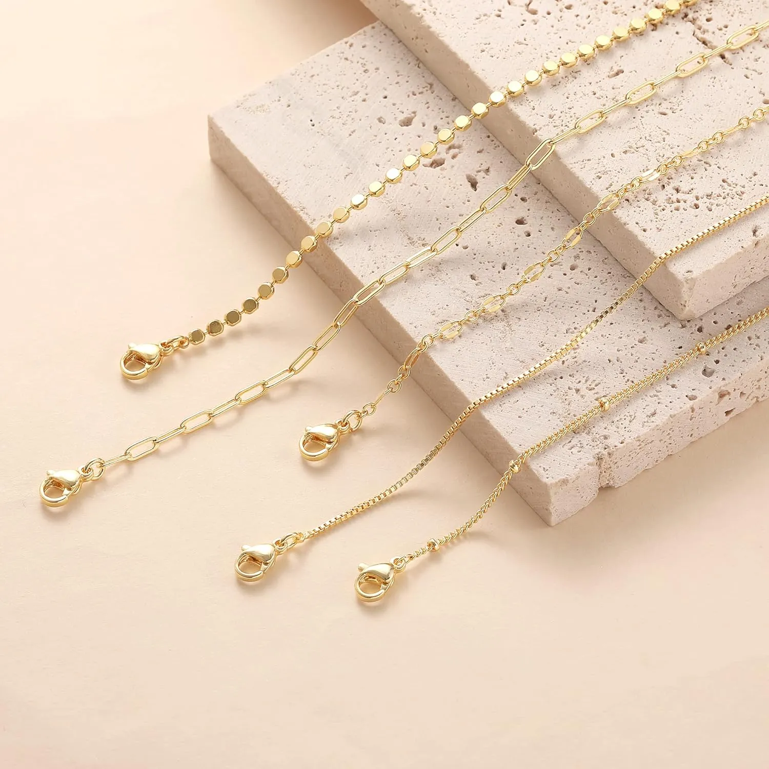 MBW Gold Bracelets for Women, 14K Dainty Gold Plated Stackable Bracelets for Women Trendy Gold Bracelet Stack Set Waterproof Chain Bracelets Paperclip Adjustable Tennis Minimalist Tiny Cute Jewelry
