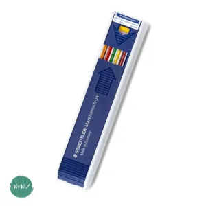 MECHANICAL CLUTCH PENCIL – 2mm – LEADS- Staedtler 204 Lumochrom- Pack of 12 (6 Assorted colours)
