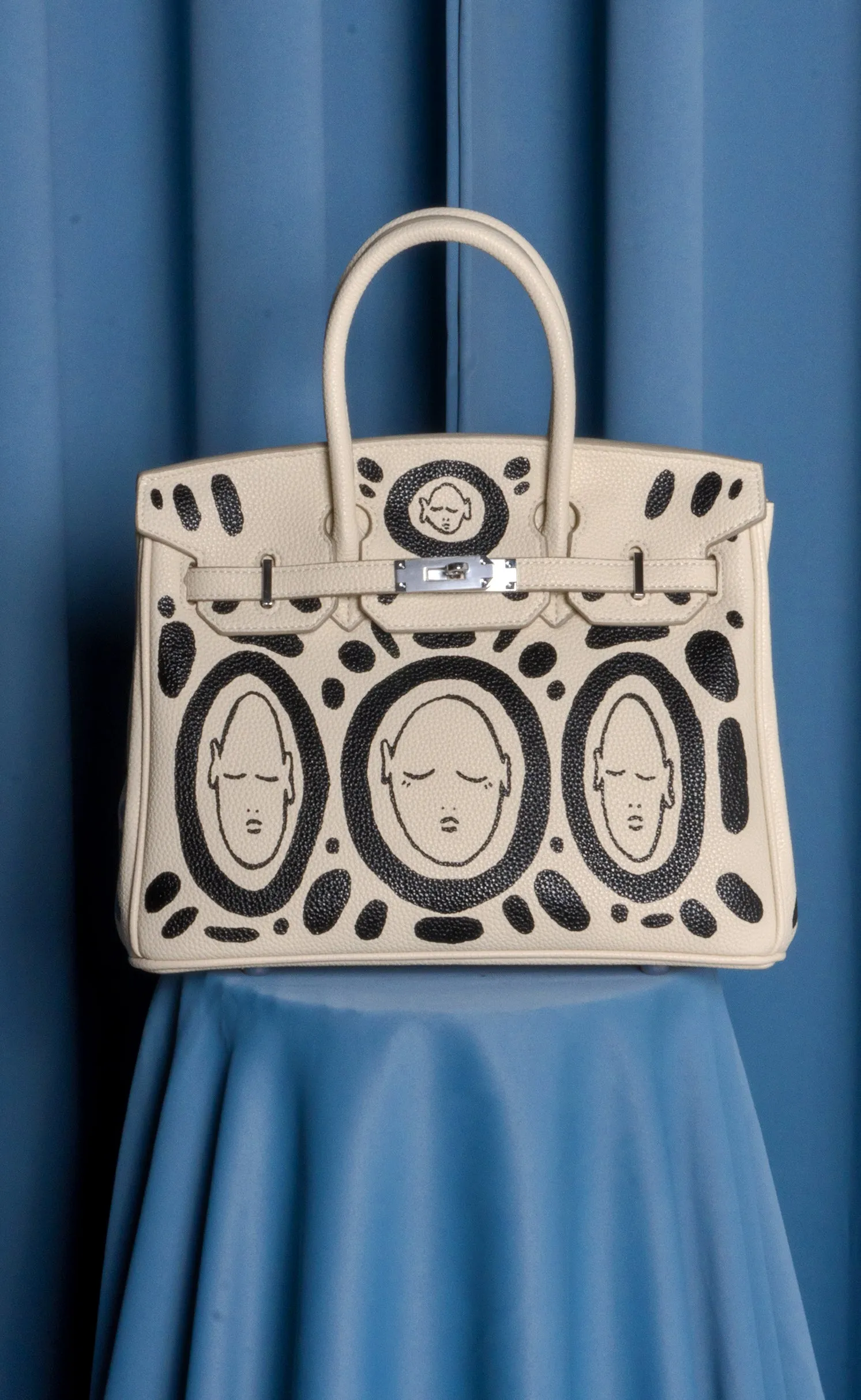 Medium Painted Vegan Leather Tote, 10x5x7