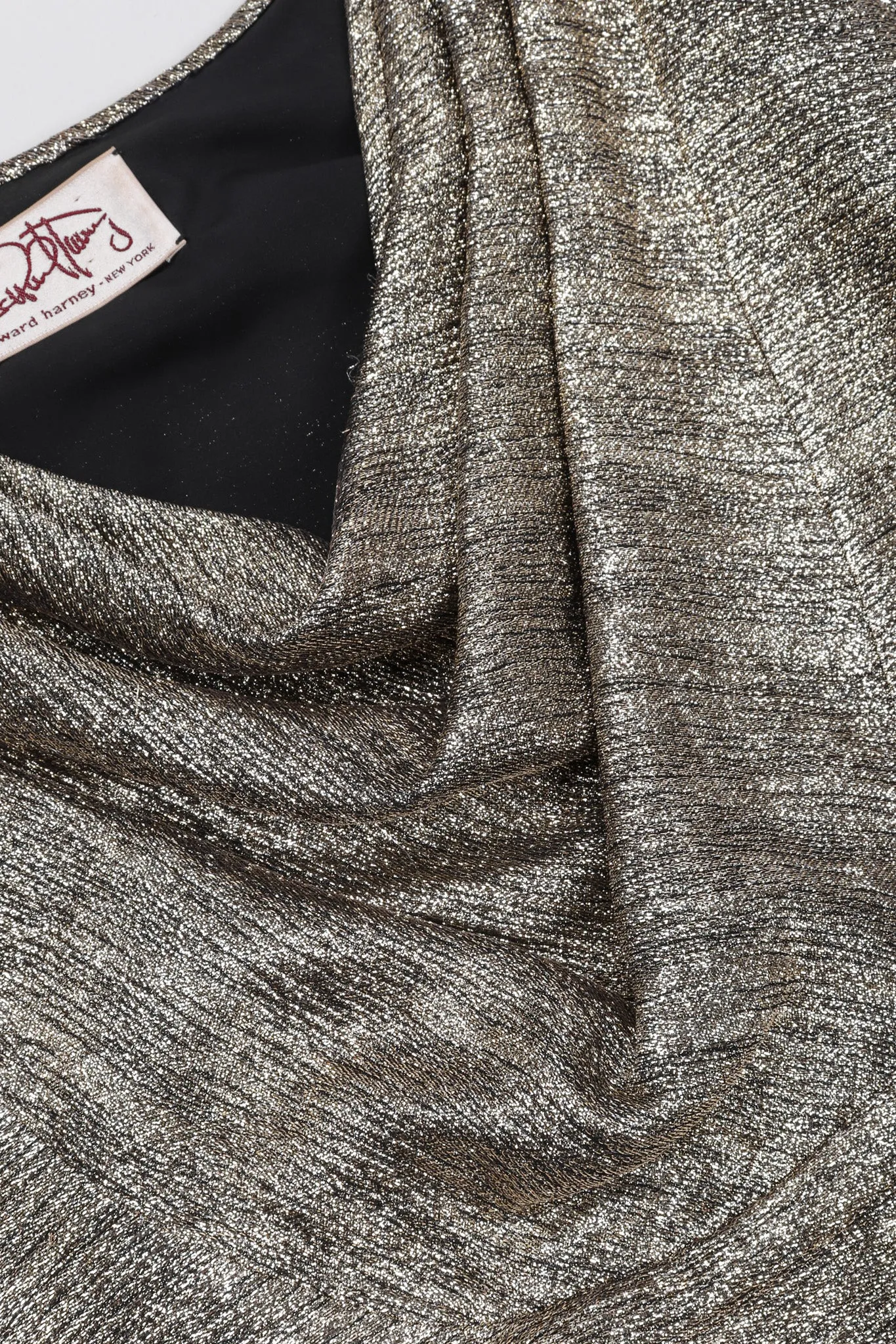 Metallic Cowl Back Dress