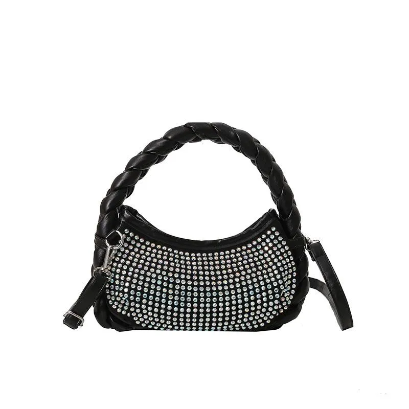 Mini Metal Chain Studs Rhinestone Inlaid Party Clutch - FD ⚡