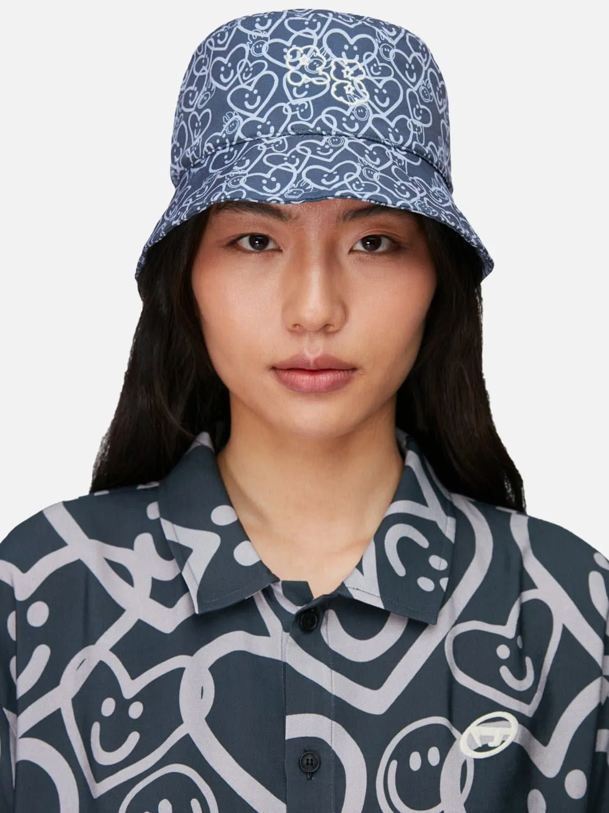 Monogram Bucket Hat - Navy
