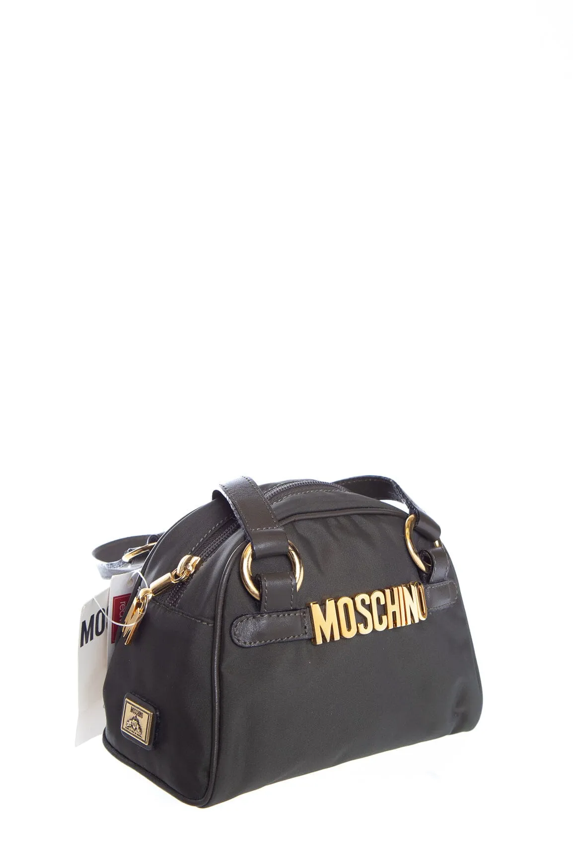 Moschino Green Nylon Zip Top Handbag NWT