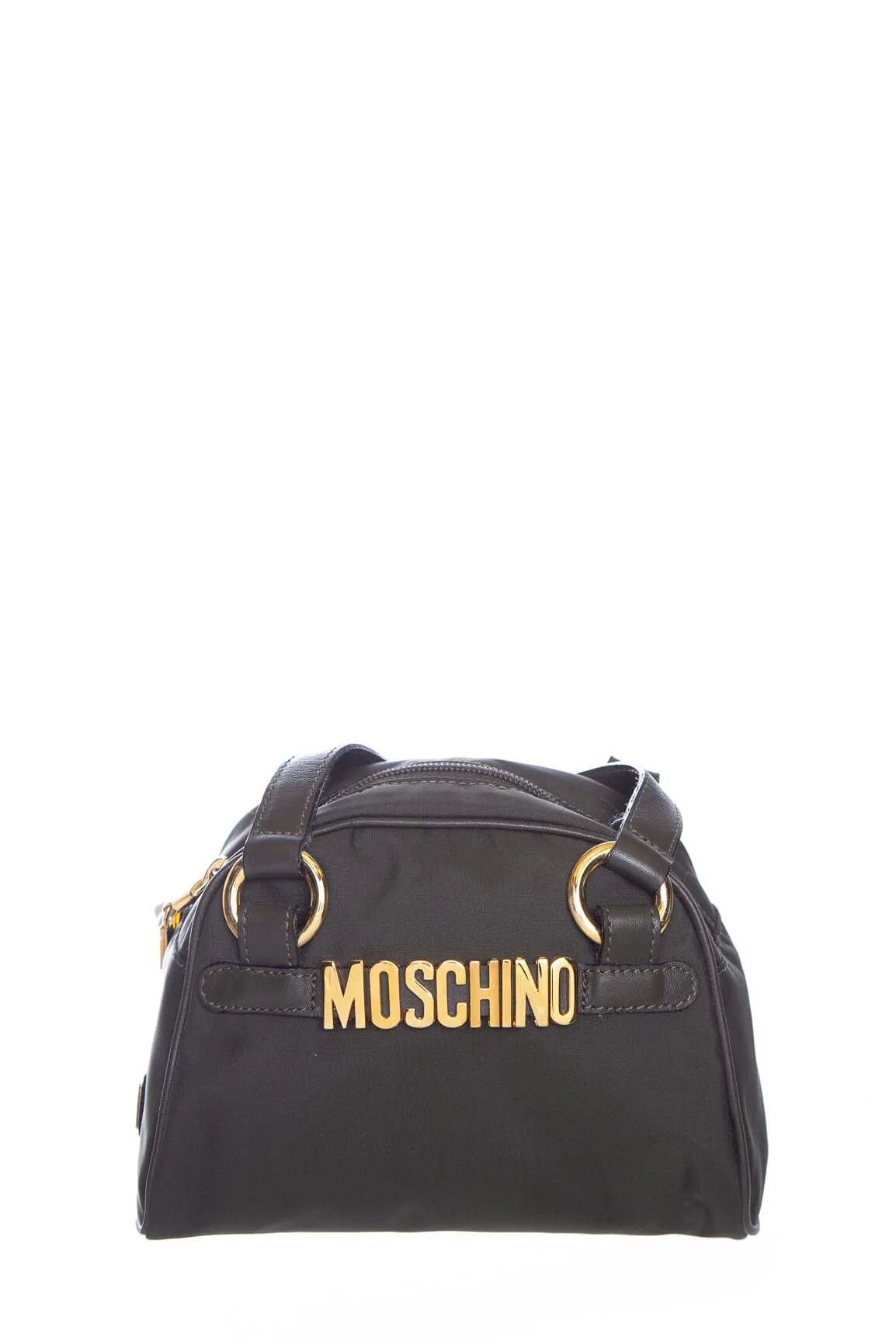 Moschino Green Nylon Zip Top Handbag NWT