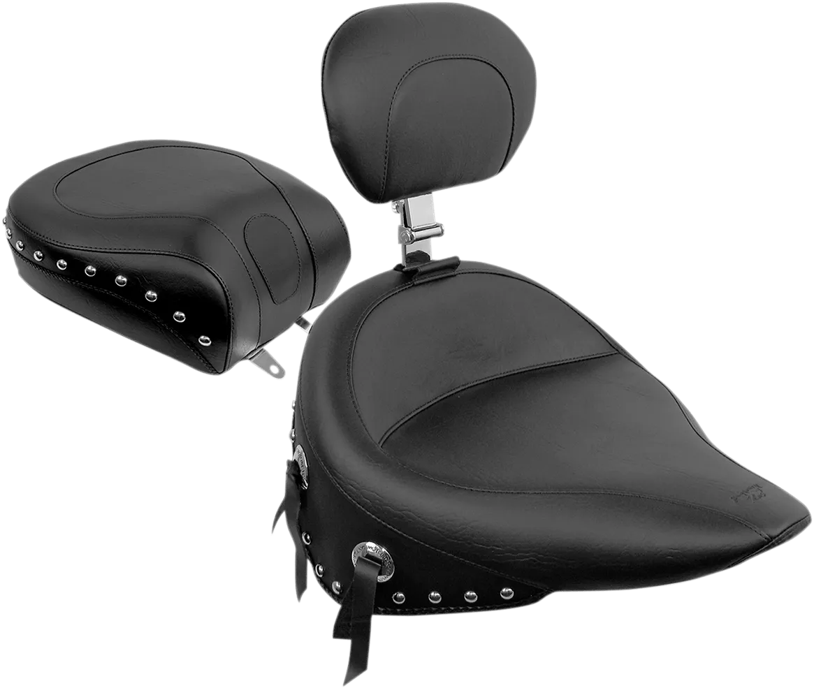 Mustang 79104 Wide Touring Solo Seat with Removable Backrest - Studded