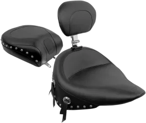 Mustang 79104 Wide Touring Solo Seat with Removable Backrest - Studded