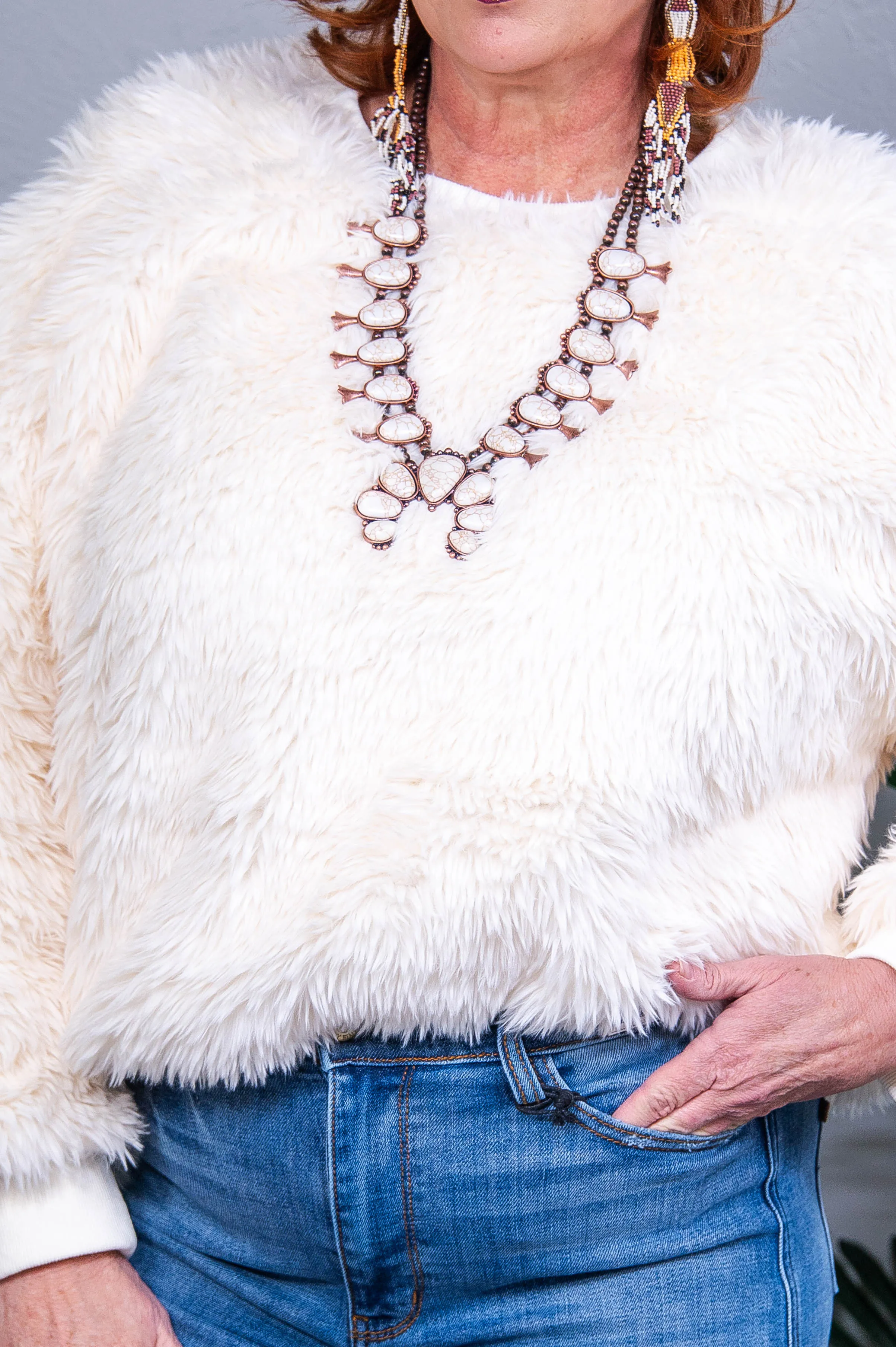 My Signature Move Cream Fuzzy Top - T10809CR