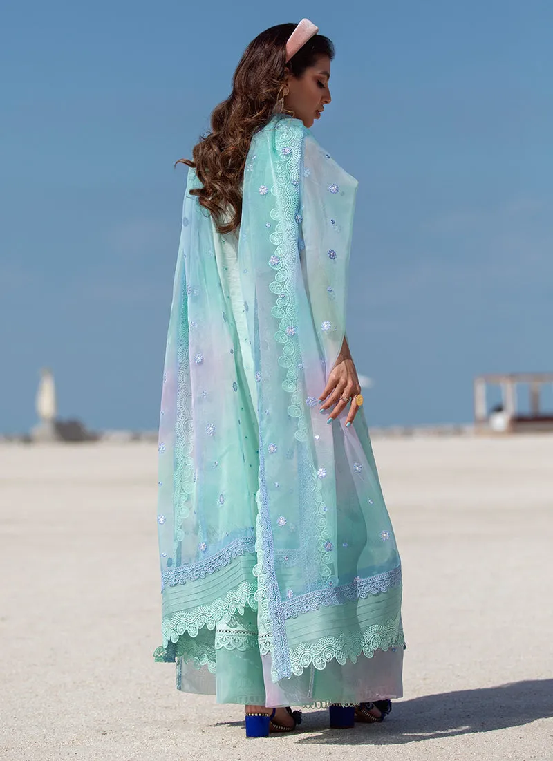 Mykonos Sky | Farah Talib Aziz ILO ILO Luxury Lawn Collection 2022 | Unstitched Embroidered Lawn Suits