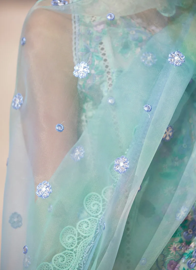 Mykonos Sky | Farah Talib Aziz ILO ILO Luxury Lawn Collection 2022 | Unstitched Embroidered Lawn Suits