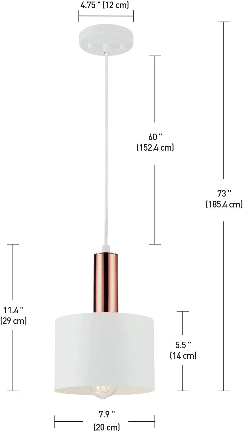 New in box! Globe Electric 60763 Novogratz x Globe Pendant, Matte White! Retails $97 