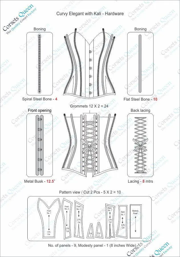 Niamh Satin Burlesque Overbust Corset