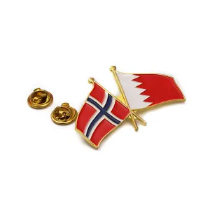 Norway & Bahrain Crossed Flag Pin
