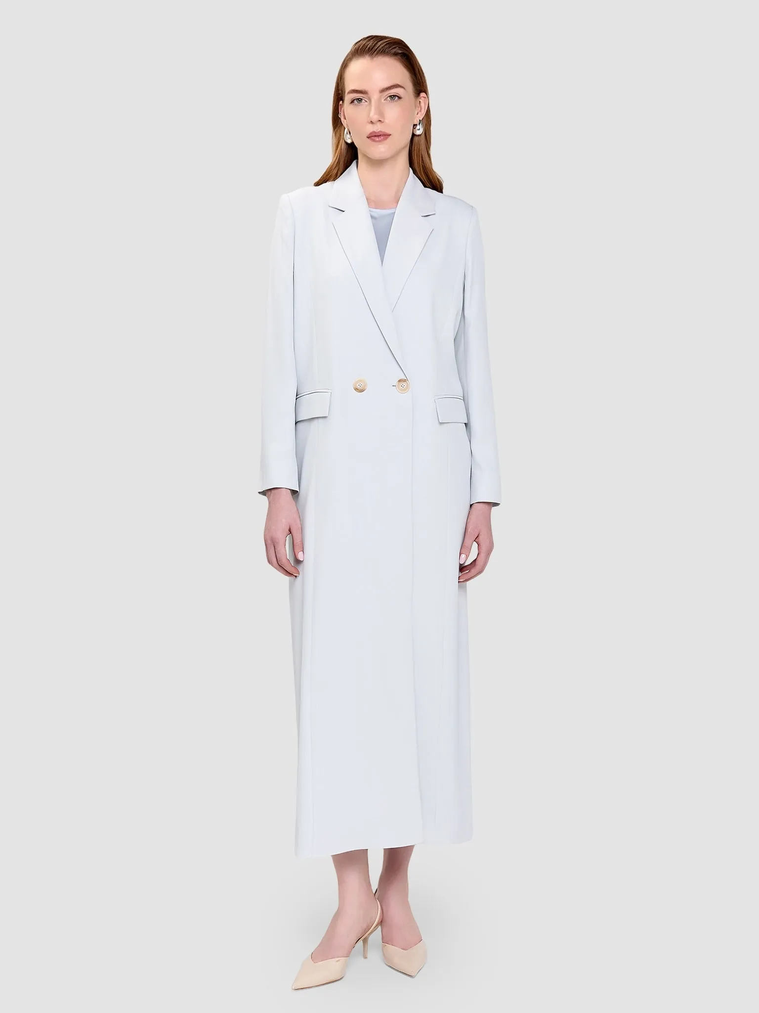 Noura Long Blazer - Cloud Blue