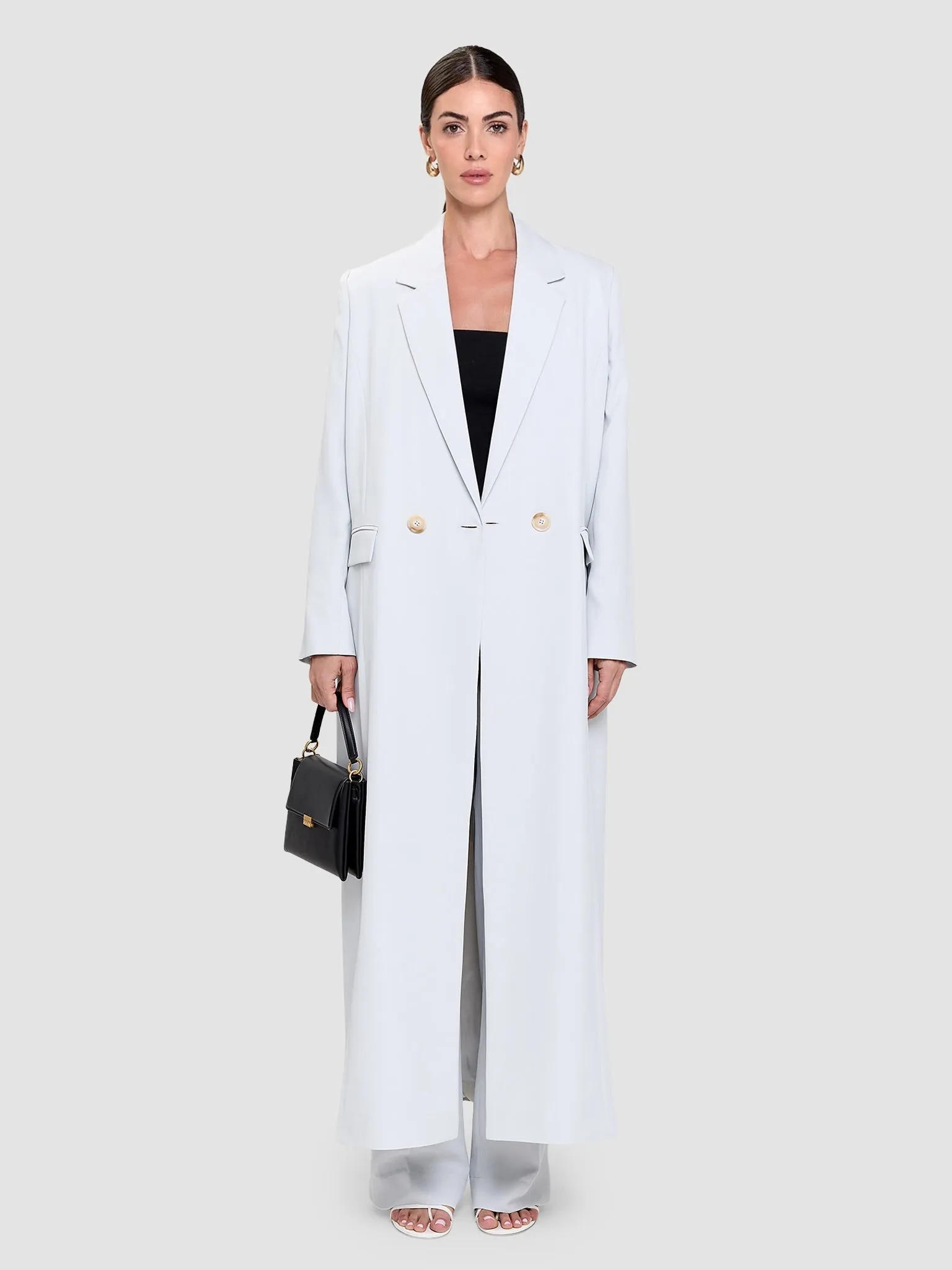 Noura Long Blazer - Cloud Blue