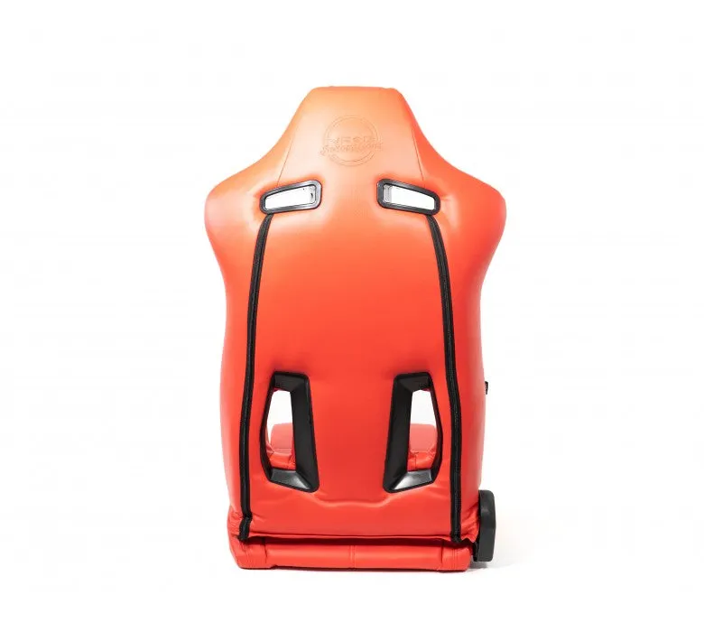 NRG RSC-810RD L/R "The Arrow" Red Vinyl Racing Seat with Red Stitching